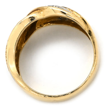 ノンブランド NON BRAND ダイヤ 0.43ct イエローゴールド×プラチナシルバー K18YG Pt900 ダイヤモンド リング 指輪 K18YG×PT900 Au750 18K コンビ クロスオーバーリング 12.5号
