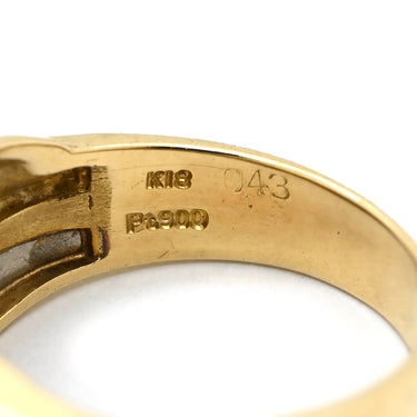 ノンブランド NON BRAND ダイヤ 0.43ct イエローゴールド×プラチナシルバー K18YG Pt900 ダイヤモンド リング 指輪 K18YG×PT900 Au750 18K コンビ クロスオーバーリング 12.5号