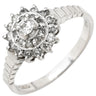 ノンブランド NON BRAND ダイヤモンド 0.40ct プラチナシルバー Pt900 ダイヤモンド リング 指輪 プラチナ フラワーモチーフ ヘイローリング 12.5号