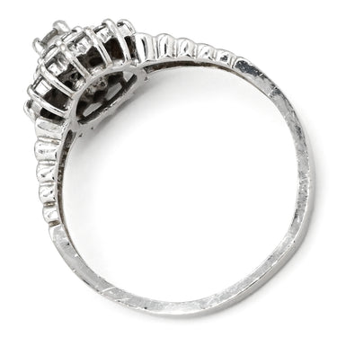 ノンブランド NON BRAND ダイヤモンド 0.40ct プラチナシルバー Pt900 ダイヤモンド リング 指輪 プラチナ フラワーモチーフ ヘイローリング 12.5号