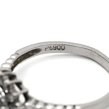 ノンブランド NON BRAND ダイヤモンド 0.40ct プラチナシルバー Pt900 ダイヤモンド リング 指輪 プラチナ フラワーモチーフ ヘイローリング 12.5号