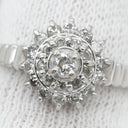 ノンブランド NON BRAND ダイヤモンド 0.40ct プラチナシルバー Pt900 ダイヤモンド リング 指輪 プラチナ フラワーモチーフ ヘイローリング 12.5号