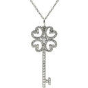 ティファニー Tiffany & Co クアトラ ハートキー ペンダント プラチナシルバー Pt950 ダイヤモンド ネックレス ダイヤモンド プラチナ 鍵モチーフ
