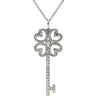 ティファニー Tiffany & Co クアトラ ハートキー ペンダント プラチナシルバー Pt950 ダイヤモンド ネックレス ダイヤモンド プラチナ 鍵モチーフ