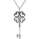 ティファニー Tiffany & Co クアトラ ハートキー ペンダント プラチナシルバー Pt950 ダイヤモンド ネックレス ダイヤモンド プラチナ 鍵モチーフ