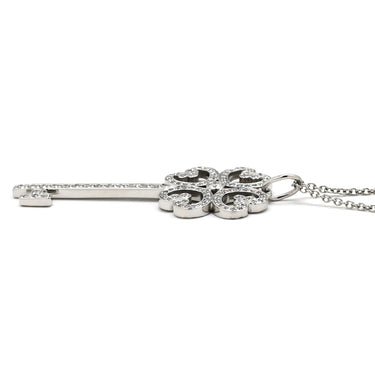 ティファニー Tiffany & Co クアトラ ハートキー ペンダント プラチナシルバー Pt950 ダイヤモンド ネックレス ダイヤモンド プラチナ 鍵モチーフ