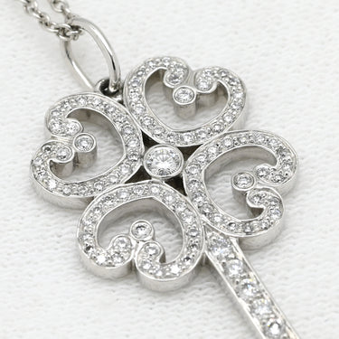 ティファニー Tiffany & Co クアトラ ハートキー ペンダント プラチナシルバー Pt950 ダイヤモンド ネックレス ダイヤモンド プラチナ 鍵モチーフ
