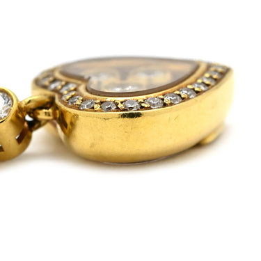 ショパール CHOPARD ハッピーダイヤモンド ハート イエローゴールド K18YG ダイヤモンド ピアス 750 YG 18金 ムービングダイヤ ドロップピアス