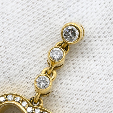 ショパール CHOPARD ハッピーダイヤモンド ハート イエローゴールド K18YG ダイヤモンド ピアス 750 YG 18金 ムービングダイヤ ドロップピアス