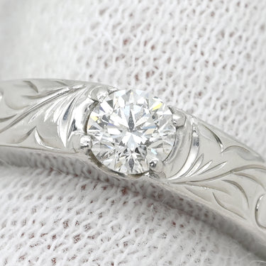 ノンブランド NON BRAND ダイヤモンド 0.30ct デザインリング プラチナシルバー Pt950 ダイヤモンド リング 指輪 1粒 1石 18K プラチナ950 ISLANDS ハワイアンジュエリー 6.5号