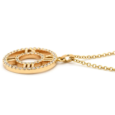 ティファニー Tiffany & Co アトラス オープン メダリオン ペンダント イエローゴールド K18YG ダイヤモンド ネックレス T&Co. K18YG Au750 18K 18金 ダイヤ