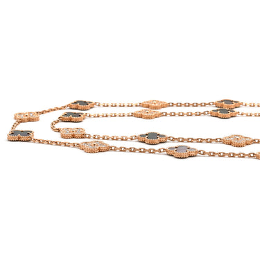 ヴァンクリーフアーペル Van Cleef & Arpels ヴィンテージ アルハンブラ 20モチーフ VCARP2R000 グレーXローズゴールド K18PG ダイヤモンド グレーマザーオブパール ネックレス ピンクゴールド 18K ダイヤ ロング