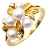 ミキモト MIKIMOTO パール ダイヤ パールホワイト×イエローゴールド K18YG パール ダイヤモンド リング 指輪 K18YG Au750 18K 18金 真珠 11号