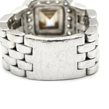 ノンブランド NON BRAND ダイヤ 0.515ct デザインリング ホワイトゴールド K18WG ダイヤモンド リング 指輪 18K 750 WG 1石 スクエアカット メレダイヤ 時計モチーフ 15号