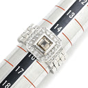 ノンブランド NON BRAND ダイヤ 0.515ct デザインリング ホワイトゴールド K18WG ダイヤモンド リング 指輪 18K 750 WG 1石 スクエアカット メレダイヤ 時計モチーフ 15号