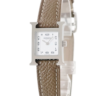 腕時計 エルメス HERMES Hウォッチ ミニ TPM HH1.110 クオーツ レディース ホワイト 白 アラビア スクエア