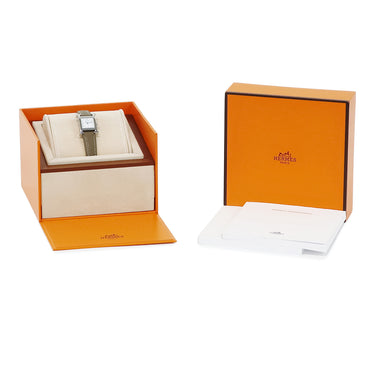 腕時計 エルメス HERMES Hウォッチ ミニ TPM HH1.110 クオーツ レディース ホワイト 白 アラビア スクエア