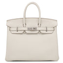 エルメス HERMES バーキン25 べトン トゴ ハンドバッグ シルバー金具 オフホワイト