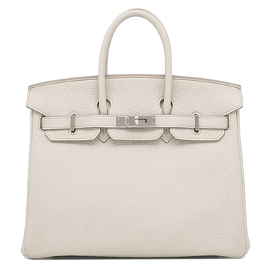 エルメス HERMES バーキン25 べトン トゴ ハンドバッグ シルバー金具 オフホワイト