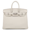 エルメス HERMES バーキン25 べトン トゴ ハンドバッグ シルバー金具 オフホワイト