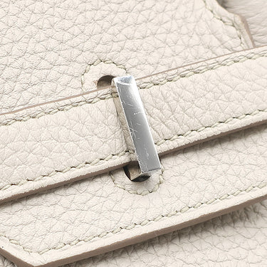 エルメス HERMES バーキン25 べトン トゴ ハンドバッグ シルバー金具 オフホワイト