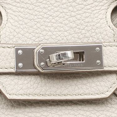 エルメス HERMES バーキン25 べトン トゴ ハンドバッグ シルバー金具 オフホワイト