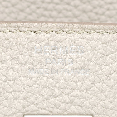 エルメス HERMES バーキン25 べトン トゴ ハンドバッグ シルバー金具 オフホワイト