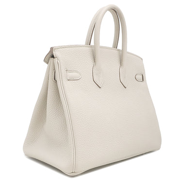 エルメス HERMES バーキン25 べトン トゴ ハンドバッグ シルバー金具 オフホワイト