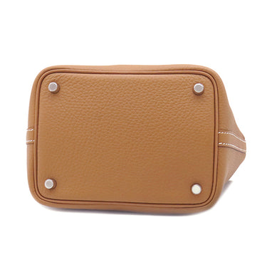 エルメス HERMES ピコタンロック PM ゴールド トリヨンクレマンス ハンドバッグ シルバー金具 新品 未使用 2025年製 茶