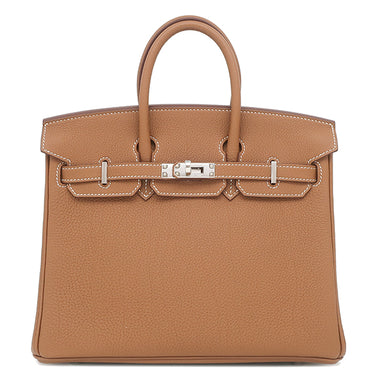 エルメス HERMES バーキン25 ゴールド トゴ ハンドバッグ シルバー金具 新品 未使用 茶 2025年製