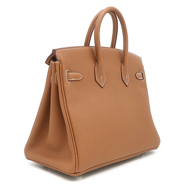 エルメス HERMES バーキン25 ゴールド トゴ ハンドバッグ シルバー金具 新品 未使用 茶 2025年製
