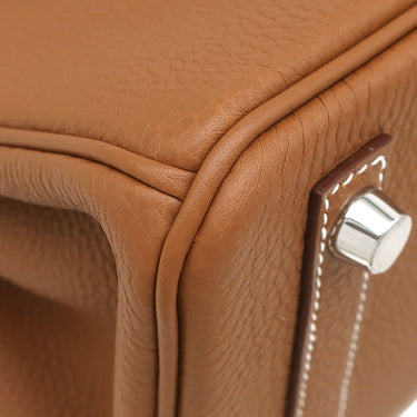 エルメス HERMES バーキン25 ゴールド トゴ ハンドバッグ シルバー金具 新品 未使用 茶 2025年製