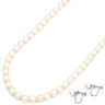 ミキモト MIKIMOTO あこやパール ネックレス イヤリング セット パールホワイト パール シルバー ネックレス シルバー金具 MIKIMOTO 真珠 アコヤ ラウンドシェイプ１連 ねじ式