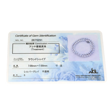 タサキ TASAKI あこやパール 7.0-7.5mm シルバーグレー シルバー パール ネックレス シルバー金具 TASAKI silver 真珠 ラウンドシェイプ