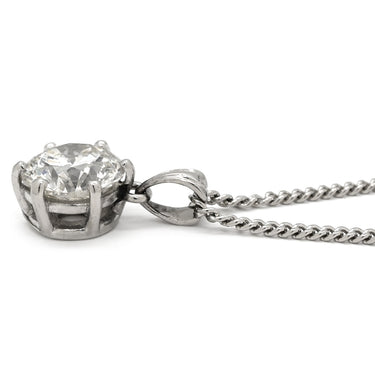 ノンブランド NON BRAND ダイヤモンド 1.51ct ソリティアペンダント プラチナシルバー Pt850 ダイヤモンド ネックレス 1P 1粒 6本爪 ブリリアントカット Ptプラチナ
