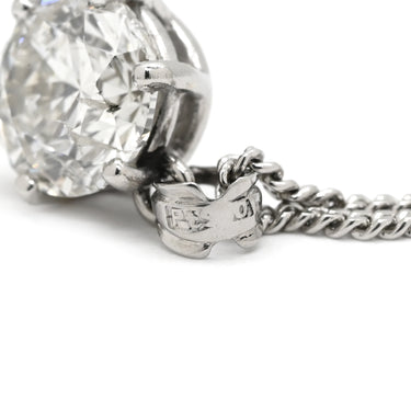 ノンブランド NON BRAND ダイヤモンド 1.51ct ソリティアペンダント プラチナシルバー Pt850 ダイヤモンド ネックレス 1P 1粒 6本爪 ブリリアントカット Ptプラチナ