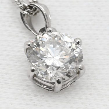 ノンブランド NON BRAND ダイヤモンド 1.51ct ソリティアペンダント プラチナシルバー Pt850 ダイヤモンド ネックレス 1P 1粒 6本爪 ブリリアントカット Ptプラチナ
