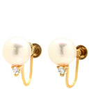 タサキ TASAKI 7mmパール ダイヤ1粒 イエローゴールド K18YG パール ダイヤモンド イヤリング 750YG Au750 ダイヤ 0.03ct パール スクリュー