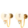 タサキ TASAKI 7mmパール ダイヤ1粒 イエローゴールド K18YG パール ダイヤモンド イヤリング 750YG Au750 ダイヤ 0.03ct パール スクリュー