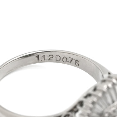 ノンブランド NON BRAND エメラルド 1.12ct ダイヤモンド グリーン×プラチナシルバー Pt900 エメラルド ダイヤモンド リング 指輪 緑 エメラルドカット プラチナ900 12.5号