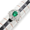 ノンブランド NON BRAND エメラルド 1.12ct ダイヤモンド グリーン×プラチナシルバー Pt900 エメラルド ダイヤモンド リング 指輪 緑 エメラルドカット プラチナ900 12.5号