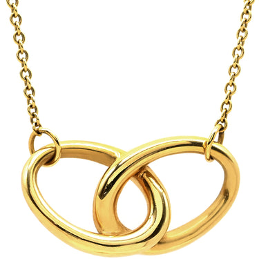 ティファニー Tiffany & Co ダブルループ イエローゴールド K18YG ネックレス エルサペレッティ 750 18金 YG
