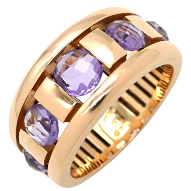 ダミアーニ DAMIANI アメシスト パープル×ピンクゴールド K18PG アメジスト ダイヤモンド リング 指輪 DAMIANI Au750 PG 紫 ダイヤ1P ラウンドミックスカット 12号