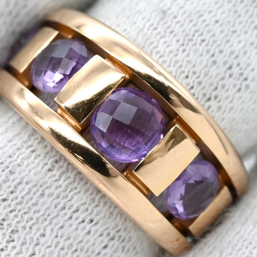 ダミアーニ DAMIANI アメシスト パープル×ピンクゴールド K18PG アメジスト ダイヤモンド リング 指輪 DAMIANI Au750 PG 紫 ダイヤ1P ラウンドミックスカット 12号
