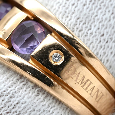 ダミアーニ DAMIANI アメシスト パープル×ピンクゴールド K18PG アメジスト ダイヤモンド リング 指輪 DAMIANI Au750 PG 紫 ダイヤ1P ラウンドミックスカット 12号