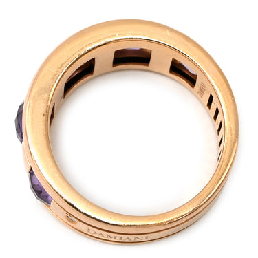 ダミアーニ DAMIANI アメシスト パープル×ピンクゴールド K18PG アメジスト ダイヤモンド リング 指輪 DAMIANI Au750 PG 紫 ダイヤ1P ラウンドミックスカット 12号