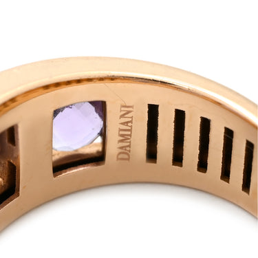 ダミアーニ DAMIANI アメシスト パープル×ピンクゴールド K18PG アメジスト ダイヤモンド リング 指輪 DAMIANI Au750 PG 紫 ダイヤ1P ラウンドミックスカット 12号