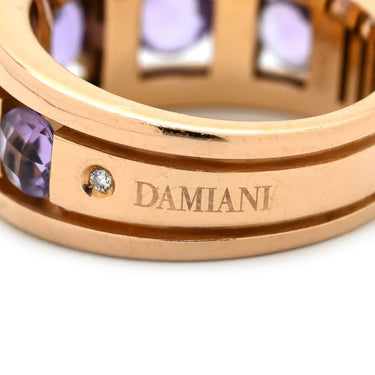 ダミアーニ DAMIANI アメシスト パープル×ピンクゴールド K18PG アメジスト ダイヤモンド リング 指輪 DAMIANI Au750 PG 紫 ダイヤ1P ラウンドミックスカット 12号