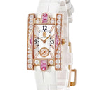 腕時計 ハリーウィンストン Harry Winston アヴェニュー オーロラ AVEQHM21RR125 クオーツ レディース K18PG シェル 純正ダイヤ×サファイア