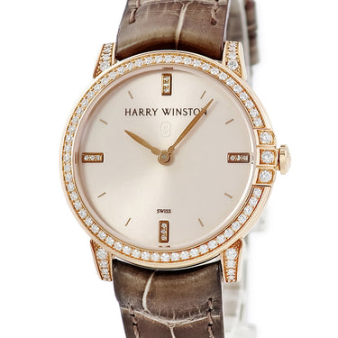 腕時計 ハリーウィンストン Harry Winston ミッドナイト 450/LQ32RL.W1/D3.1 クオーツ レディース K18RG無垢 純正ダイヤ バー